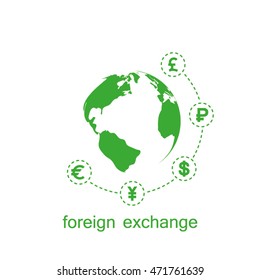 Globe and money icon vector EPS 10.