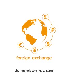 Globe and money icon vector EPS 10.