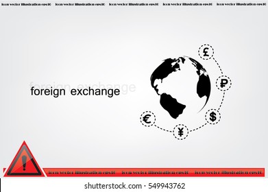 Globe and money icon vector EPS 10, abstract sign currency exchange flat design,  illustration modern isolated badge for website or app - stock info graphics.