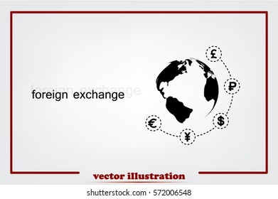 Globe and money icon vector EPS 10, abstract sign currency exchange flat design,  illustration modern isolated badge for website or app.