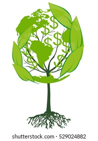 Globe and money tree.