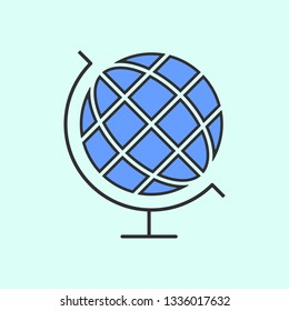 The globe mono color icon. Simple color vector of education icons for UI and UX, website or mobile application