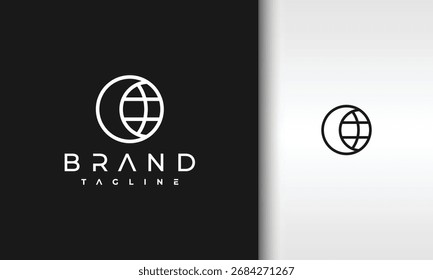 Globe Moon Logo in Black and White