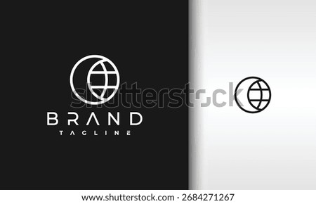Globe Moon Logo in Black and White