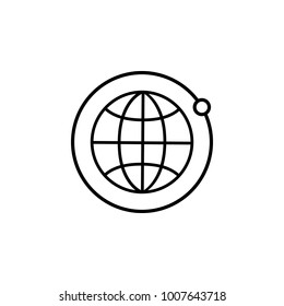 globe and moon moon outline icon. Element for mobile concept and web apps. Thin line vector icon for website design and development, app development. Premium icon on white background