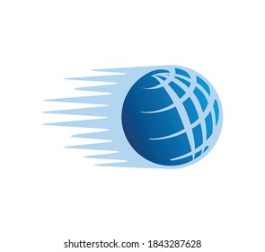 Globe in move. The earth with parallels and meridians