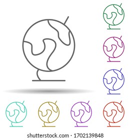 Globe multi color icon. Simple thin line, outline vector of school icons for ui and ux, website or mobile application