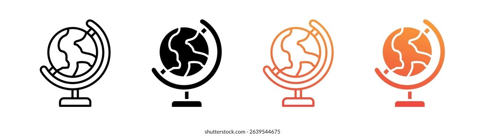 Globe Multi Style Icon Set Vector