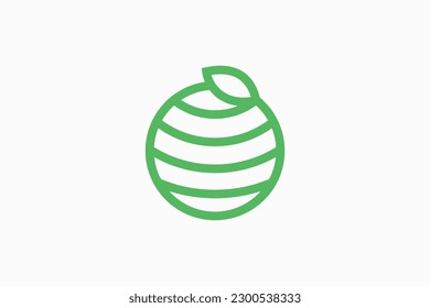 Globe Nature Leaf Logo Design Vector Sign 