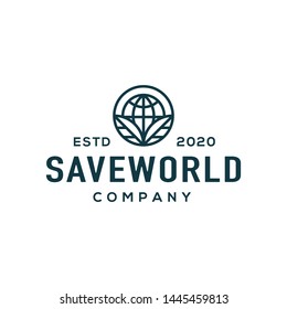 Globe nature logo and icon design vector.