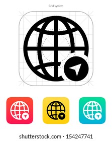 Globe Navigation icon on white background. Vector illustration.