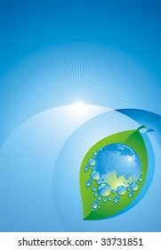 Globe en collar por gota de agua. Concepto "Agua residual"