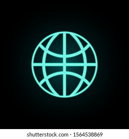 Globe neon icon. Simple thin line, outline vector of web icons for ui and ux, website or mobile application