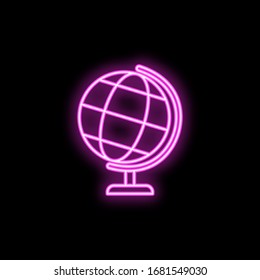 Globe neon icon. Simple thin line, outline vector of school icons for ui and ux, website or mobile application