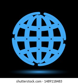 Globe neon icon unique design vector