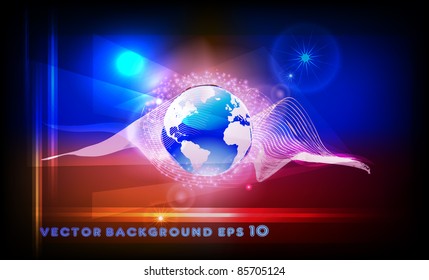 globe in neon light