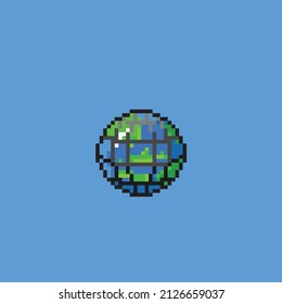 globo con un estilo de píxel neto