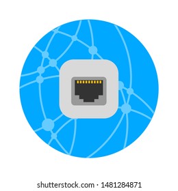 Globe Network Icon. Flat Illustration Of Globe Network Vector Icon. Globe Network Sign Symbol