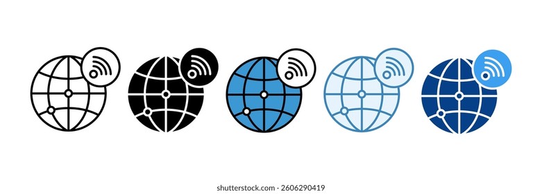 Globe Network Icon Set Multiple Style Collection