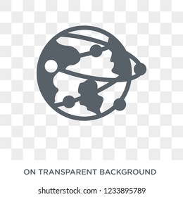 Globe network icon. Trendy flat vector Globe network icon on transparent background from web hosting collection. 