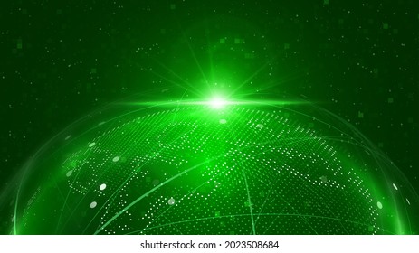 Globe network illustration. Technology digital 3d globe. Digital earth map background. Connection data concept.