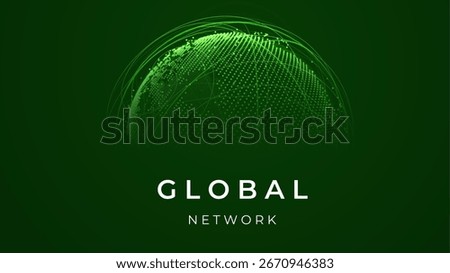 Globe network illustration. Technology digital 3d globe. Digital earth map background. Connection data concept.