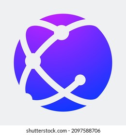 Globe network negative space logo