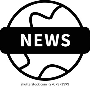 Globo Noticias Anuncio Icono Vector