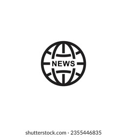 vector de diseño de icono de noticias de globo terráqueo