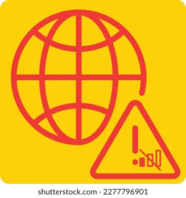 Globe No internet connection. Wireless connectivity disconnect, error connection wifi. Annoyed people and unpluged computer vector illustration. Bad signal wifi wireless web page on screen