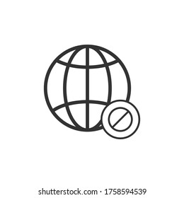globe no internet vector design template illustration
