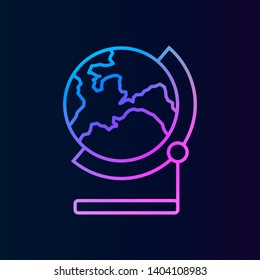 globe nolan icon. Simple thin line, outline vector of Education icons for UI and UX, website or mobile application on dark blue gradient background