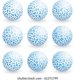 Globe with number mix. Vector illustration.