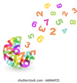 Globe with number mix. Vector illustration.