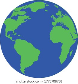 Globe Ozean, blauer grüner Vektorweißer Hintergrund