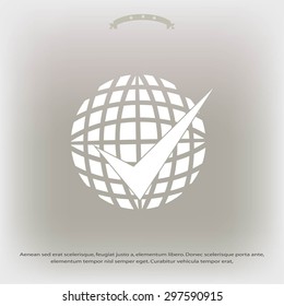 globe and ok icon