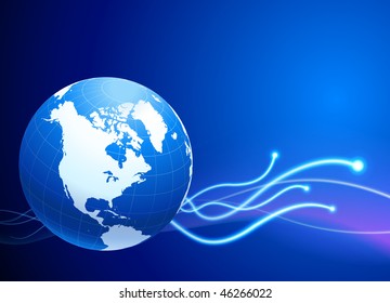 Globe on Abstract Background Original Vector Illustration