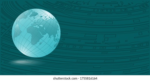 Globe on an abstract background - vector. Banner. Back to school.