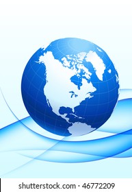 Globo no fundo azul abstrato Ilustração original do vetor