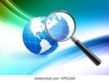 Globe on Abstract Color Background Original Vector Illustration