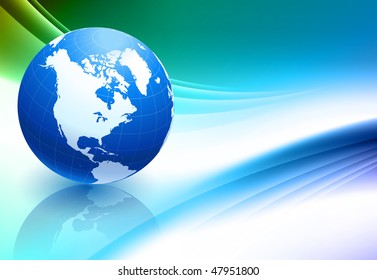 Globe on Abstract Color Background Original Vector Illustration