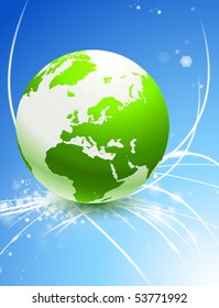 Globe on Abstract Light Background Original Illustration
