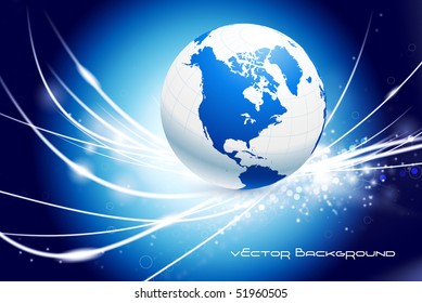 Globe on Abstract Modern Light Background Original Illustration
