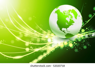 Globe on Abstract Modern Light Background Original Illustration
