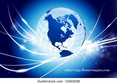 Globe auf abstraktem, modernem hellen Hintergrund - Originalgrafik