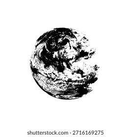 Globo sobre fondo negro, globo aislado en blanco
