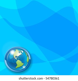 globe on blue