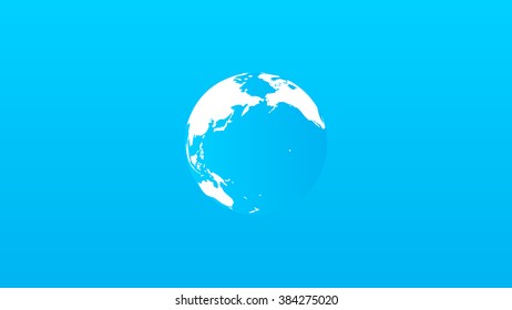 Globe on a blue gradient. Cartoon.