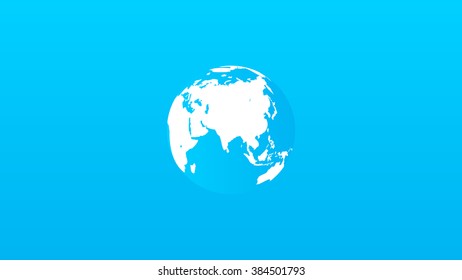 Globe on a blue gradient. Cartoon.