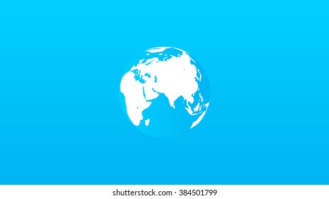 Globe on a blue gradient. Cartoon.